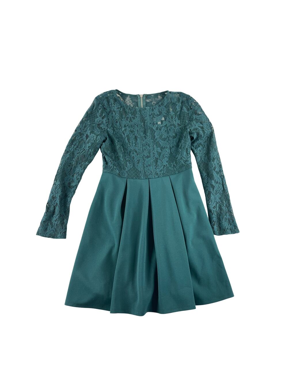 Xtraordinary green fit and flare floral lace mini dress size Medium Y2K 90s